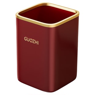 红色纸篓家用2025新款客厅轻奢网红桶厨房卧室办公室卫生间垃圾桶