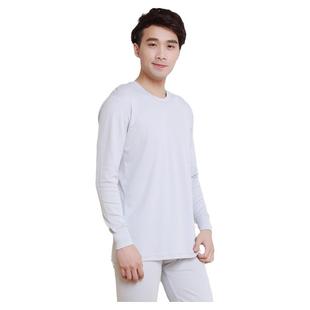 利工民100支男款纯棉长袖圆领柔软秋衣睡衣春秋季打底裤长裤睡裤