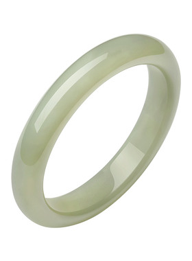 周大生天然和田玉手镯女青玉镯子