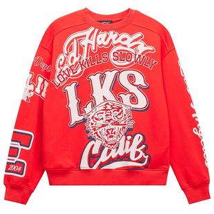 Ed Hardy埃德哈迪春季流行新款女士套头衫美式复古宽松落肩卫衣