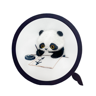 蜀绣熊猫手工双面绣刺绣摆台春节礼物四川特色礼物送老外礼品