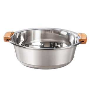 不锈钢汤盆304食品级家用双耳水煮酸菜鱼专用可电磁炉明火加热盆