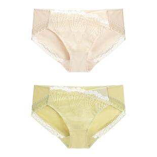 华歌尔Wacoal 蕾丝棉质中低腰三角裤内裤内衣女 WP34C4