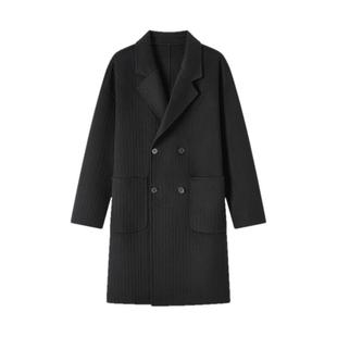 流石男装时尚经典高端羊毛双面呢大衣2025年冬季新款男士保暖外套