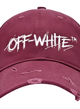 OFF-WHITE™官方旗舰店鸭舌帽女款字母刺绣美式复古帽子男酒红色