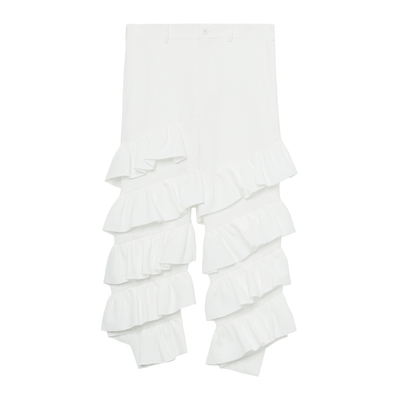 IT荷叶边拼接叠层休闲裤