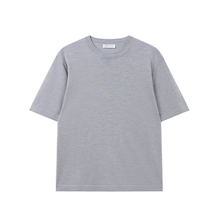 WHIMNOTION 26SS「100%新澳羊毛」可机洗美丽诺羊毛卷边短袖T恤