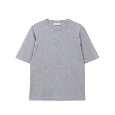 WHIMNOTION 26SS「100%新澳羊毛」可机洗美丽诺羊毛卷边短袖T恤