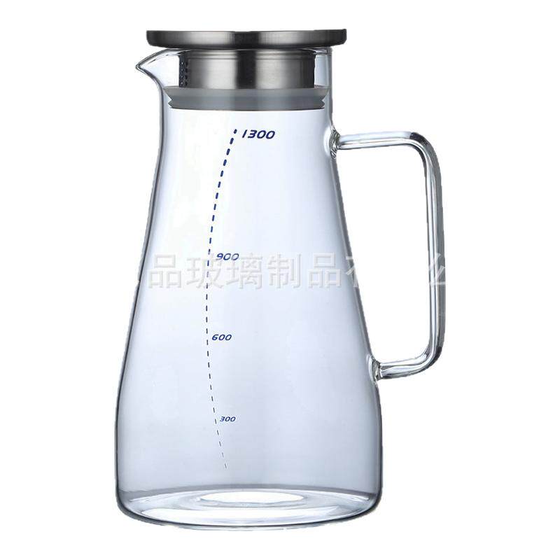 步慢堂耐热玻璃带刻度加厚大容量凉水壶套装果汁壶泡茶壶厂家直销