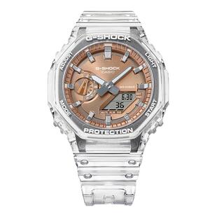 casio卡西欧手表G-SHOCK八角金属透明男女防水防震手表GA-2100BM