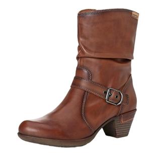 Pikolinos派高雁冬季牛皮锥形中跟侧拉链时尚中长靴PA244042