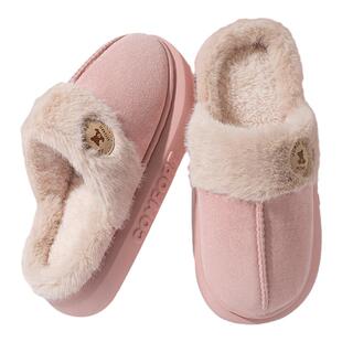 棉拖鞋女士冬季2025新款室内家居厚底防滑踩屎感毛绒保暖地板拖鞋