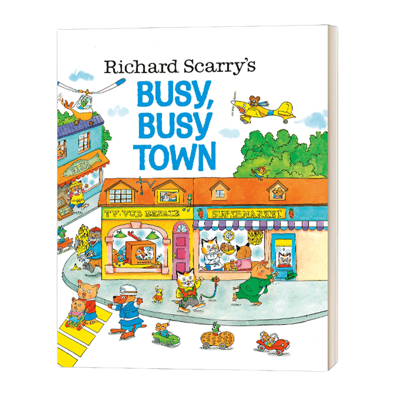 英文原版绘本 Richard Scarry Busy Busy Town 斯凯瑞金色童书 忙忙碌碌镇 精装大开本 英文版 进口英语原版书籍儿童图书