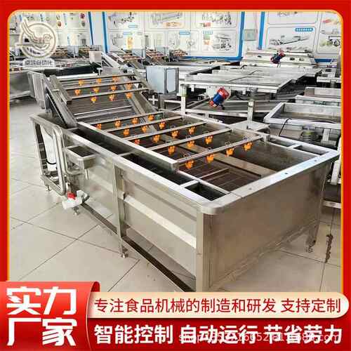多功能连续式酸菜清洗设备 大型芹菜清洗机 商用空心菜气泡清洗机