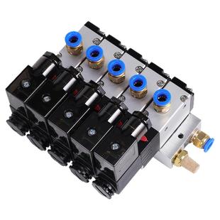 电磁阀组3V210一08NC一进一出底座二位三通两通气动电磁控制阀24V