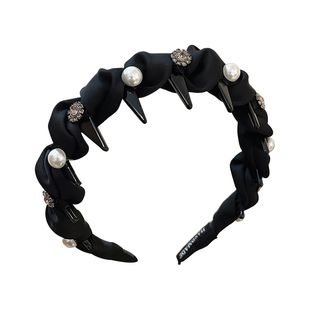 闪钻珍珠发箍女款高级感洋气时尚高颅顶头箍日常外戴压发发卡头饰