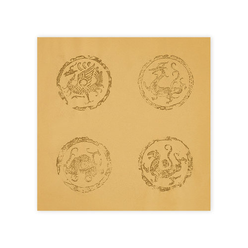 蜡染四字瓦当宣纸四言吉语斗方对联纸毛笔字创作毛笔书法作品纸仿古微喷比赛参赛篆隶书练习纸大字四字带落款