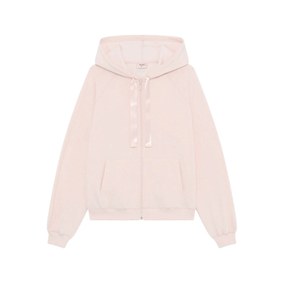 REPETTO丽派朵 REPETTO粉白色连帽拉链开衫卫衣粉白色2025新品