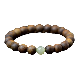 沉香手串女男芽庄白奇楠散珠子珍珠绿松石蜜蜡和田玉晴水南红手链