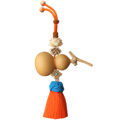 短款门对门天然葫芦挂件中国结