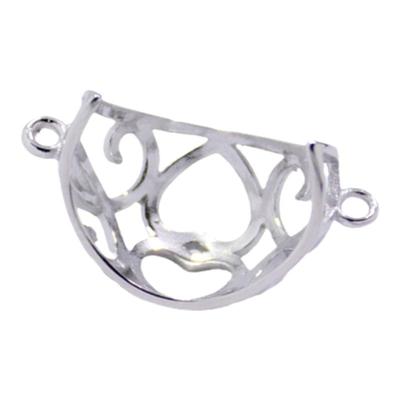 男女款S925纯银免打孔圆珠镶嵌托