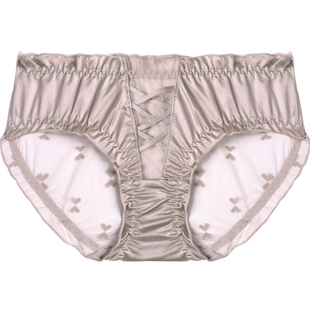新款内裤女士纯棉裆蕾丝性感冰丝女生透气纯欲三角低腰短裤女款