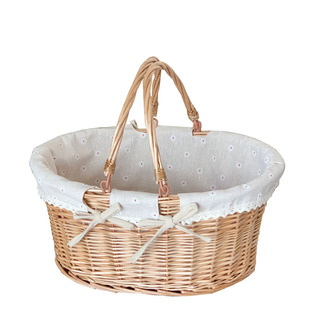 收纳篮藤编野餐篮柳编水果篮野餐收纳筐收纳篮子摄影拍照篮收纳筐