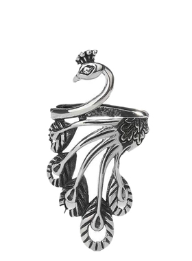 手工足银开口夸张戒指