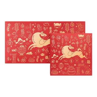 春节新款创意红包封过年新年烫金加厚大号小号方形马年拜年利是封