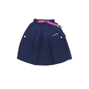 亲子装女童半身裙2026春季新款中大童女孩户外透气速干格纹裙子