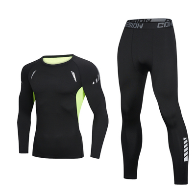 滑雪速干衣男加绒保暖内衣紧身压缩运动服健身跑步套装户外秋冬季