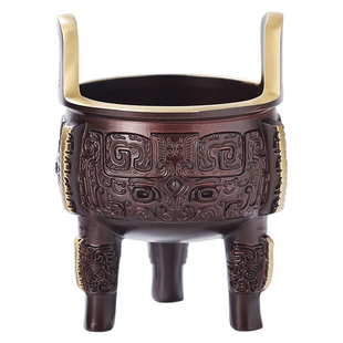 兽面饕餮纯铜香炉家用室内熏香炉沉香香薰炉线香炉供奉炉茶桌摆件