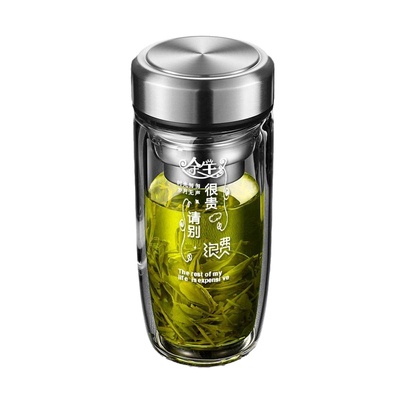 2024新款玻璃水杯超大容量男款高颜值喝水家用茶水分离杯泡茶杯子