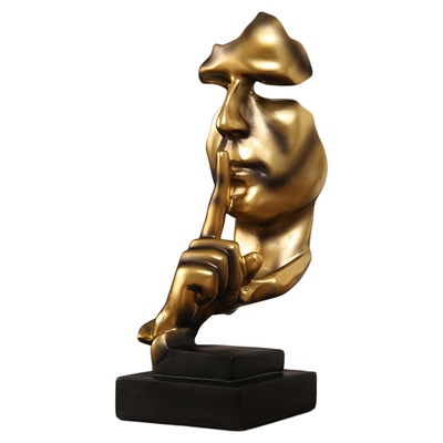 简约现代沉默是金摆件雕塑书房