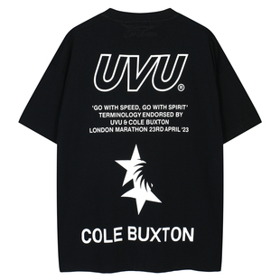 Cole Buxton x UVU联名字母印花高街潮牌美式休闲男女宽松短袖T恤