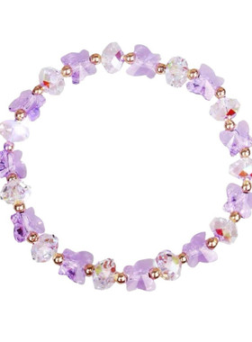 儿童手链女多彩蝴蝶水晶手串