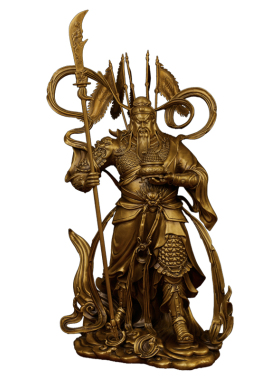黄铜武财神关公家居摆件