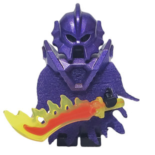 乐高 LEGO 稀有人仔零件 恶魔骑士 火焰剑镰刀 金属色头盔甲 城堡