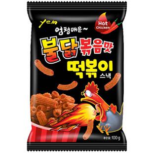 韩国进口YEM辣味年糕条状膨化食品龙虾味网红膨化薯条休闲零食