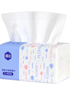 【400张】漫花5层加厚原木抽纸