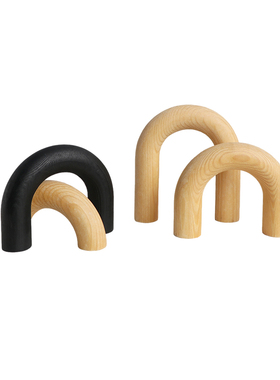 现代轻奢拱形木质工艺品摆件