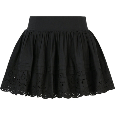 SANDY LIANG 春夏女马德拉刺绣棉质平纹布迷你半身裙