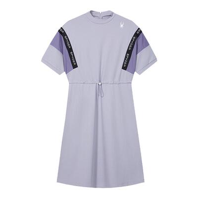 蜘蛛春夏女子拼接收腰运动连衣裙