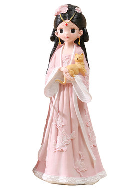 古风汉服少女小摆件女孩人偶娃娃
