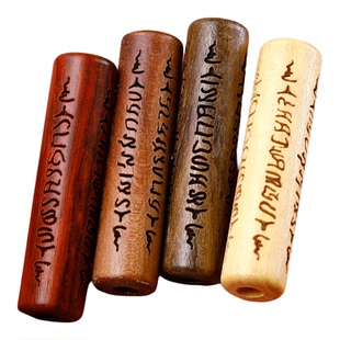 紫檀木雕刻五条经直管通孔DIY文玩佛珠饰品配件隔珠手工编织吊坠