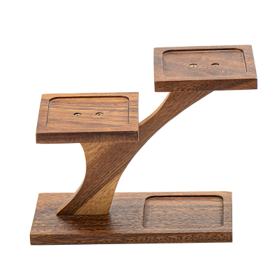 清山胡同中式胡桃木茶具收纳架