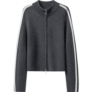 播商场同款半高领运动风拉链针织开衫女25春季BDS1UD1266