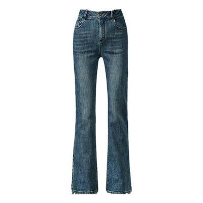 复古时尚中高腰喇叭裤逸阳长裤女