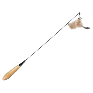 赛级逗猫棒猫咪自嗨羽毛带铃铛猫玩具替换头实木柄幼猫耐咬咬不烂