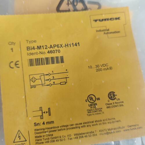 溢价-图尔克传感器Bi4-M12-AP6X-H1141 46070